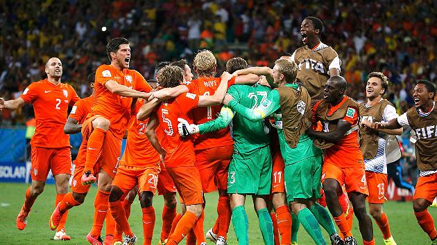 Nederlandse spelers vieren feest