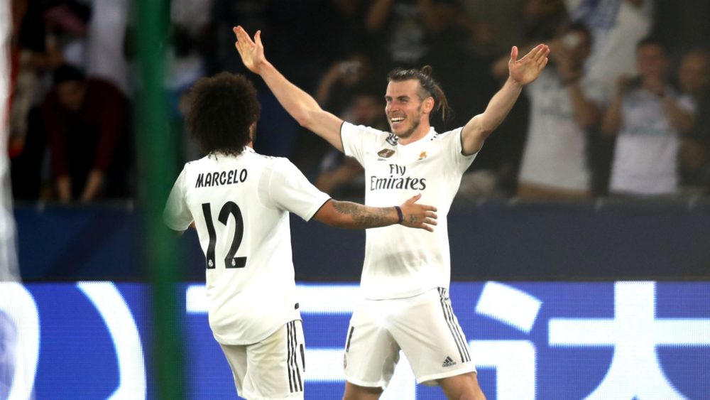 Bale en Marcelo vieren een doelpunt