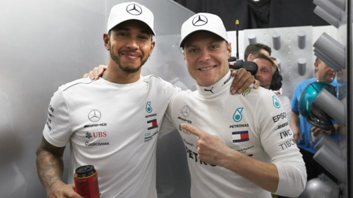 Lewis Hamilton en Valeri Bottas 